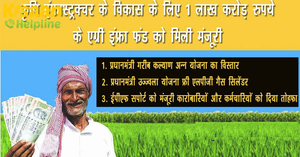 1 लाख करोड़ रुपये के एग्री इंफ्रा फंड के लिए कैबिनेट की मंजूरी